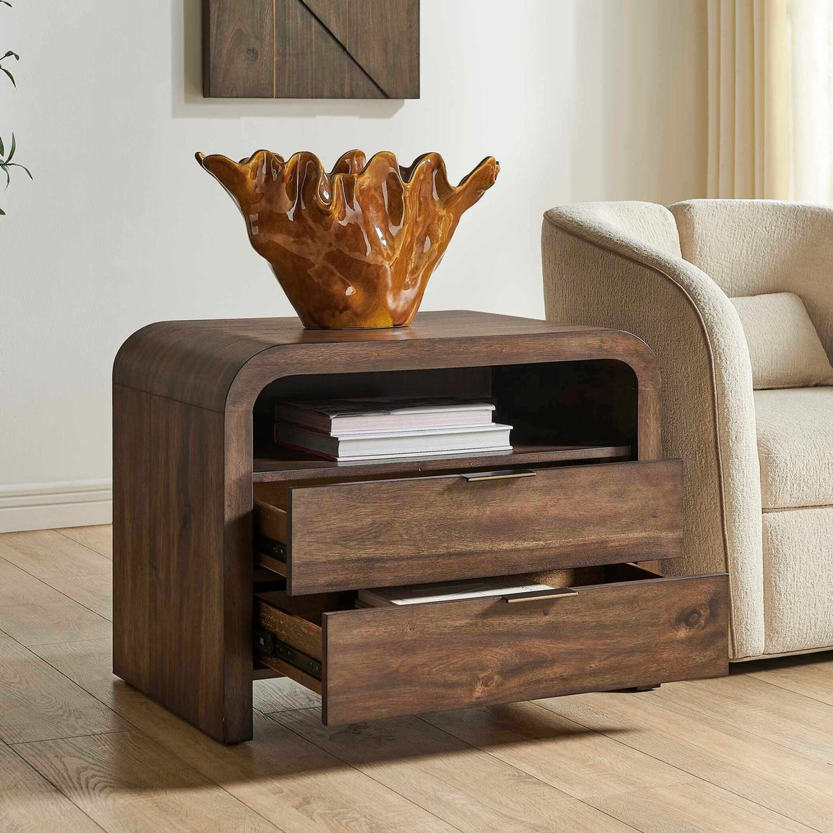 Uttermost Living Decatur Dark Walnut Side Table House of Isabella UK