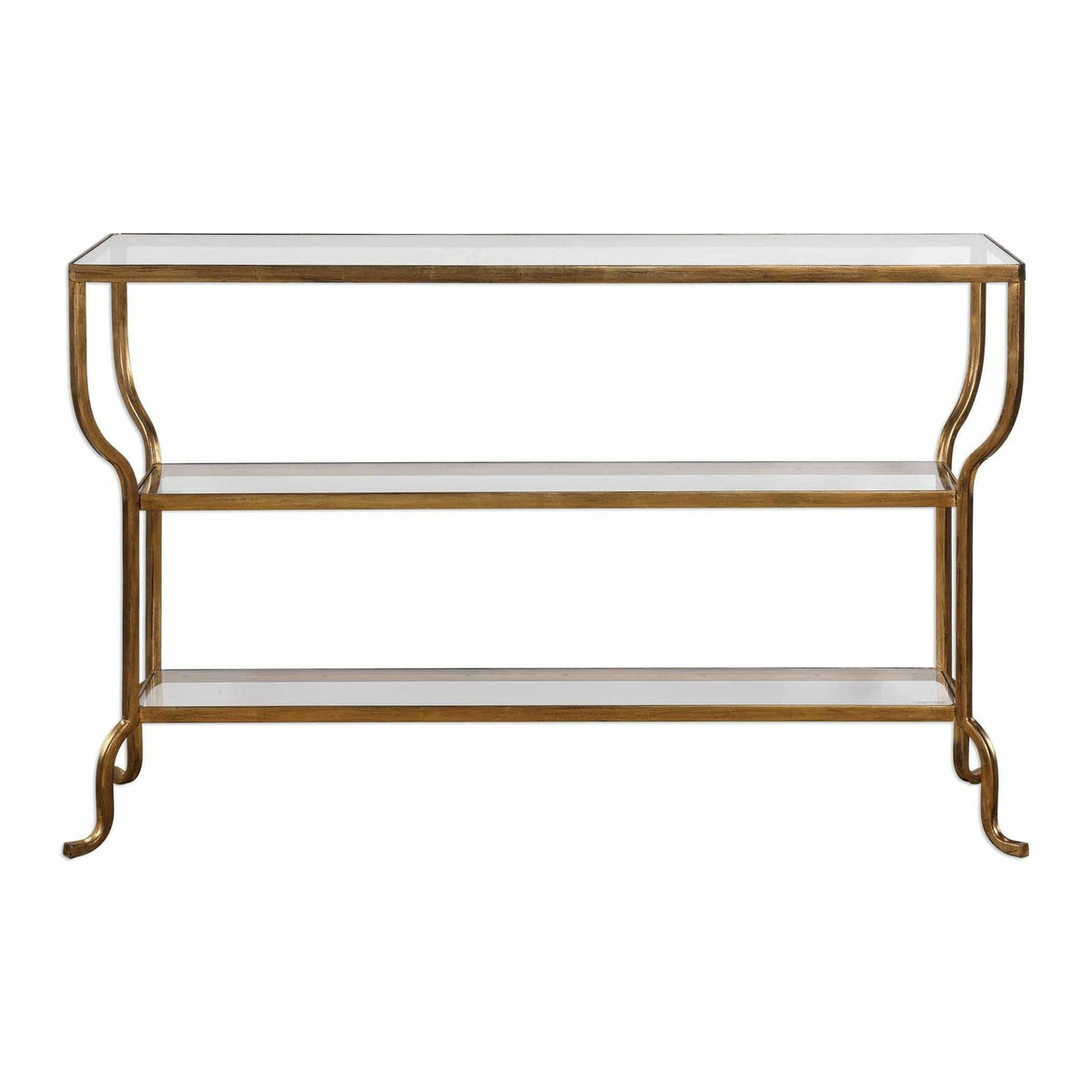 Deline Gold Console Table.