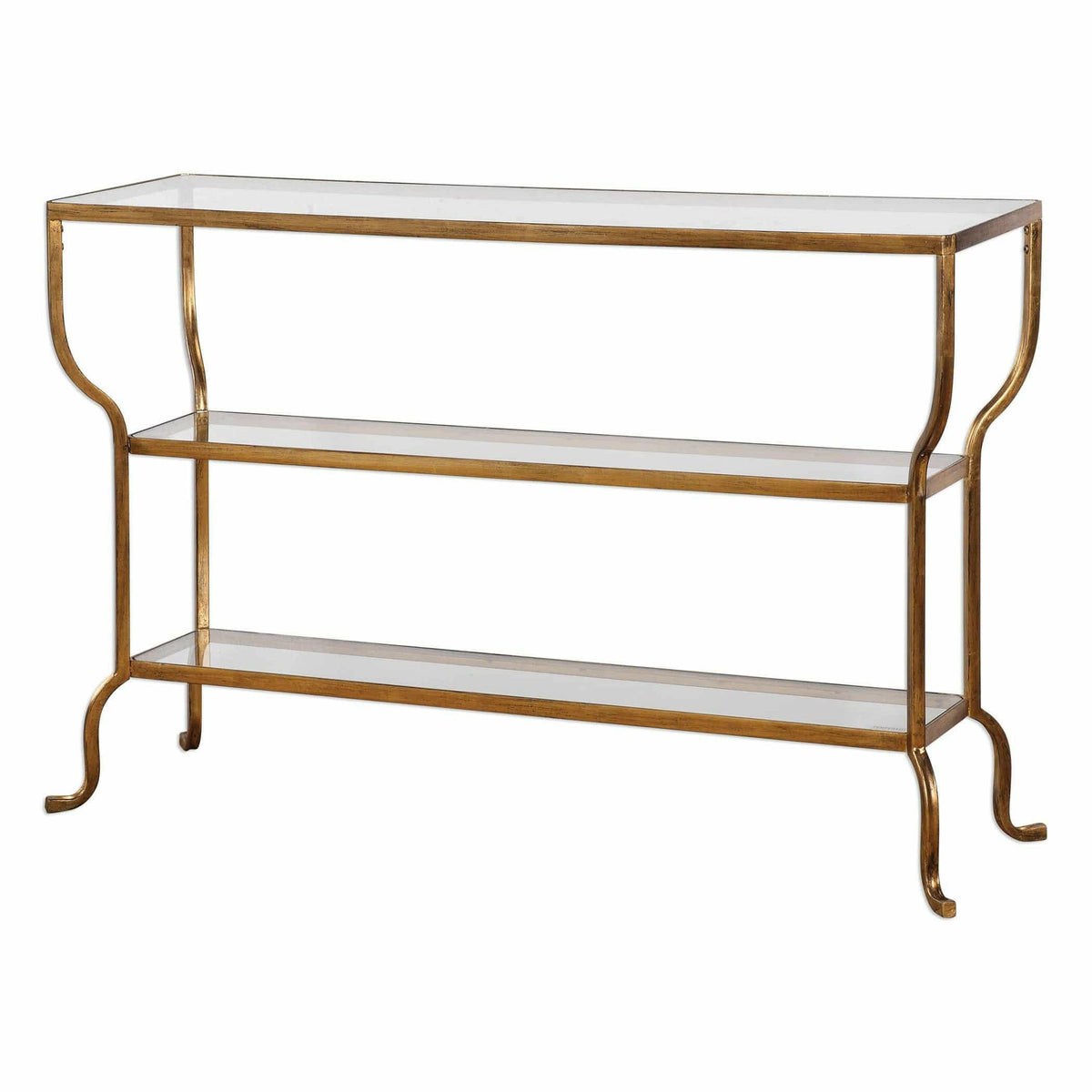 Deline Gold Console Table.