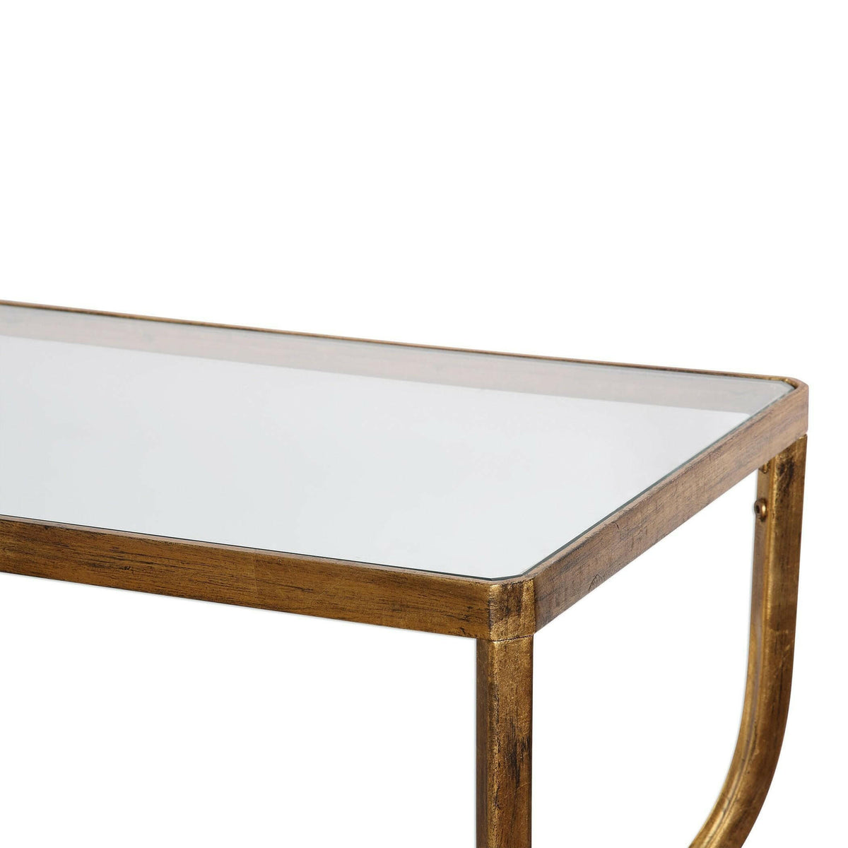 Deline Gold Console Table.