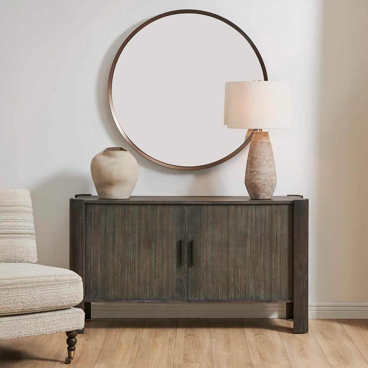 Uttermost Living Drury 2 Door Storage Cabinet in Dark Grey House of Isabella UK