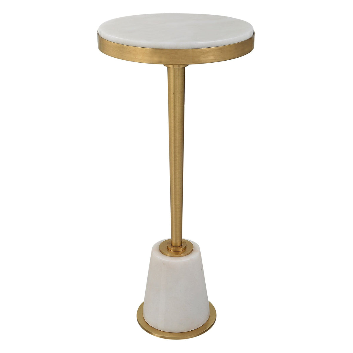 Uttermost Living Edifice Drinks Table in White Marble House of Isabella UK