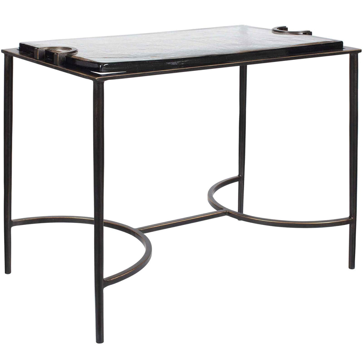 Uttermost Living Eisen Textured Glass Side Table House of Isabella UK