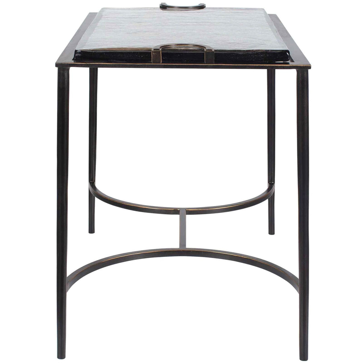Uttermost Living Eisen Textured Glass Side Table House of Isabella UK