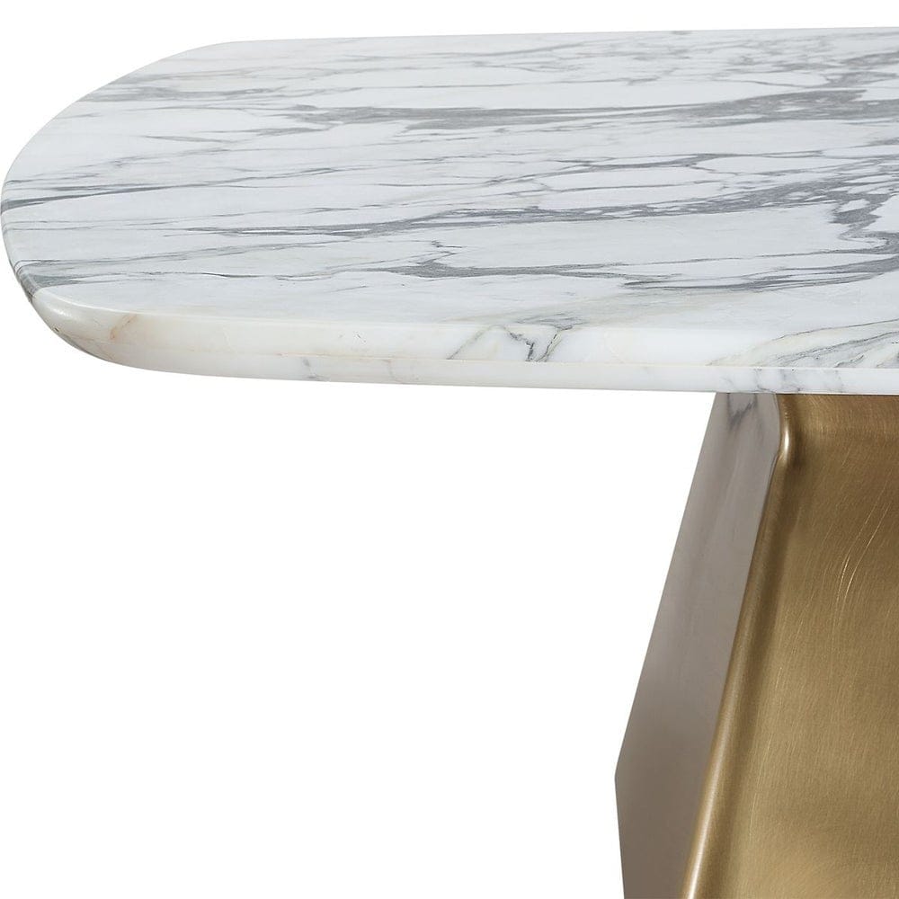 Uttermost Living Equilateral Coffee Table in Arabescato and Brass House of Isabella UK