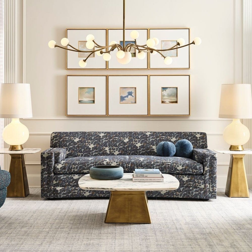 Uttermost Living Equilateral Coffee Table in Arabescato and Brass House of Isabella UK