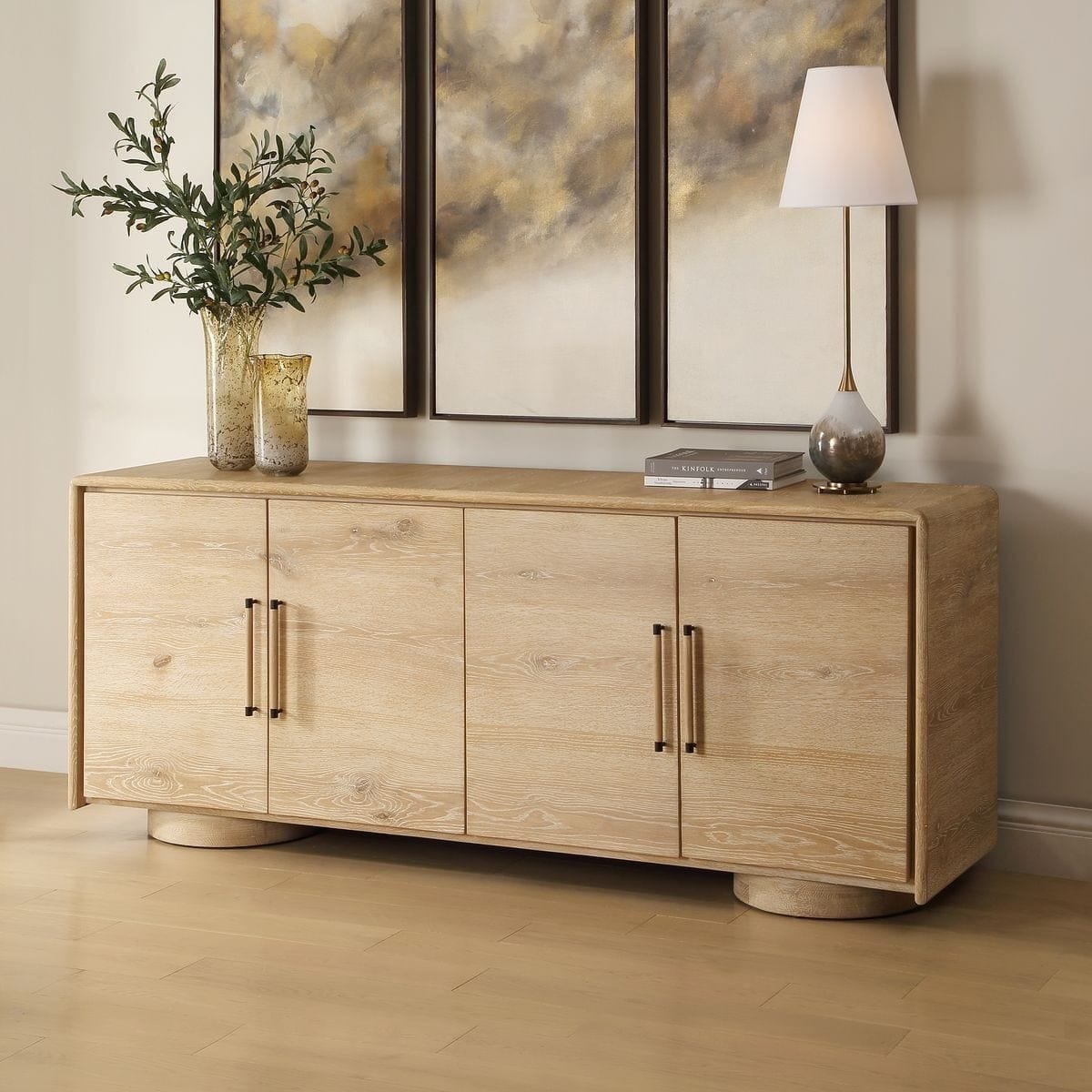 Uttermost Living Evanston 4 Door Cabinet in Natural Oak House of Isabella UK