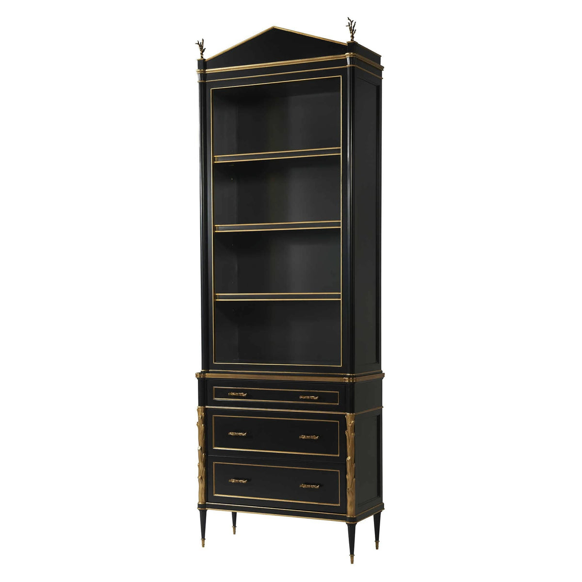 Uttermost Living Faux Bois Cabinet - Black/Gold House of Isabella UK