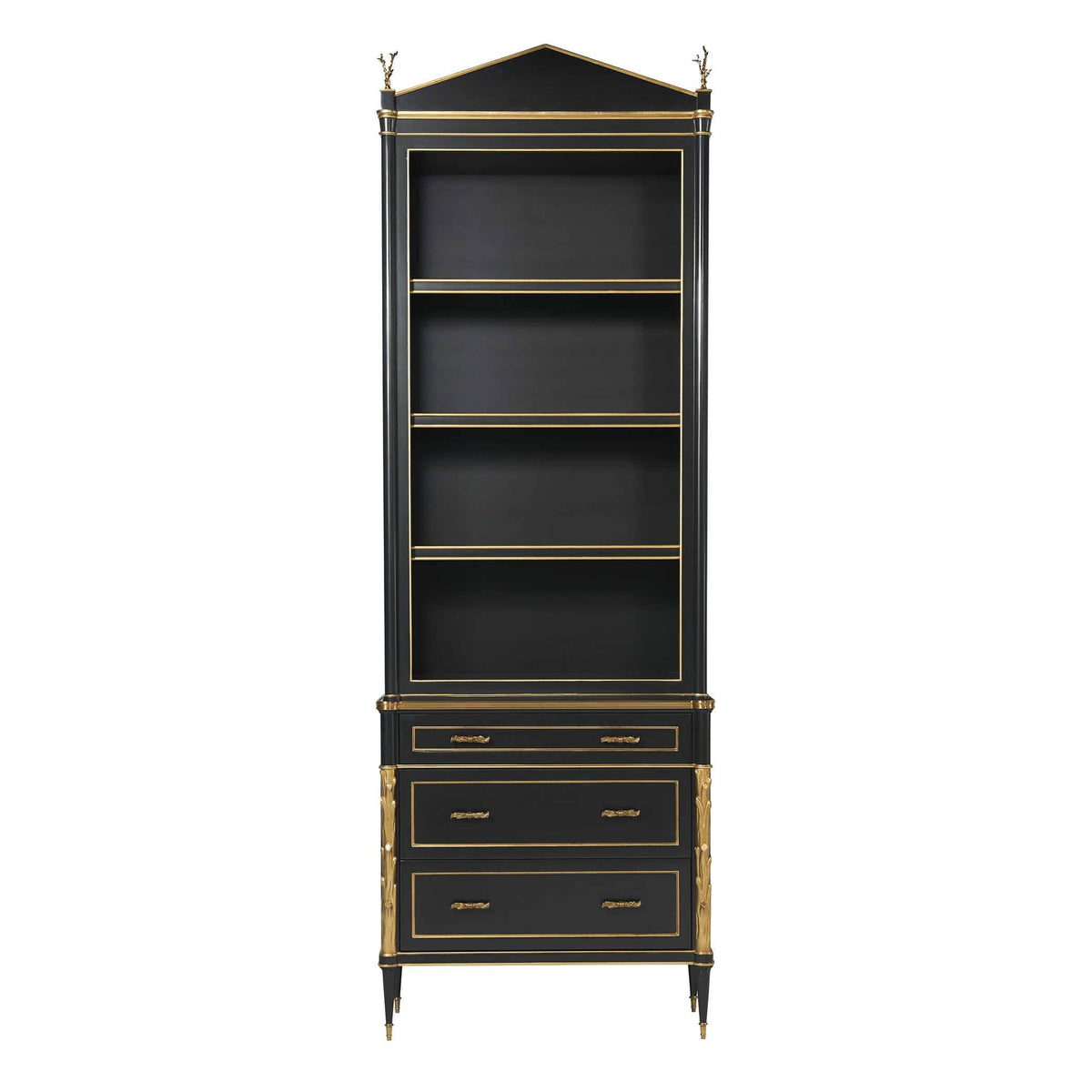 Uttermost Living Faux Bois Cabinet - Black/Gold House of Isabella UK
