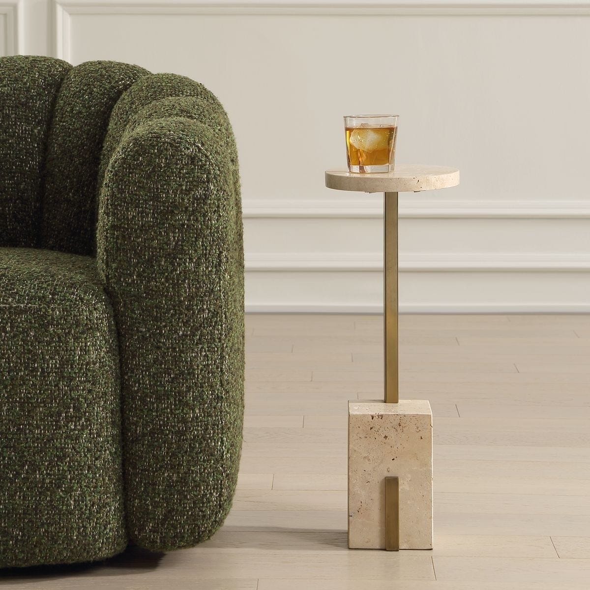 Uttermost Living Feranno Accent Table in Travertine House of Isabella UK