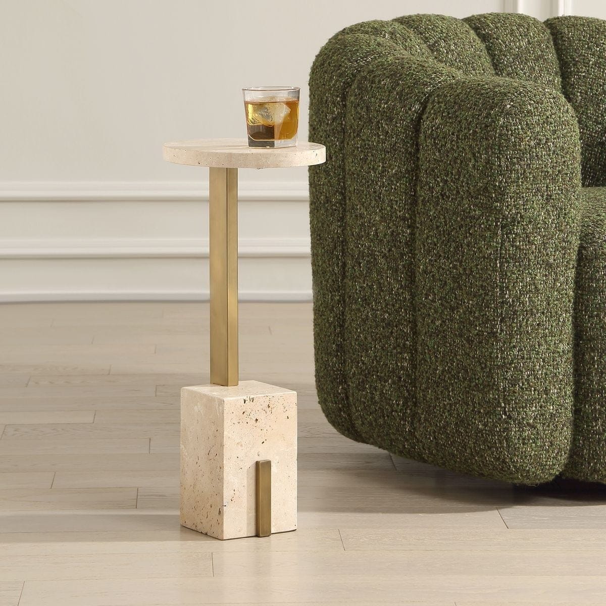 Uttermost Living Feranno Accent Table in Travertine House of Isabella UK