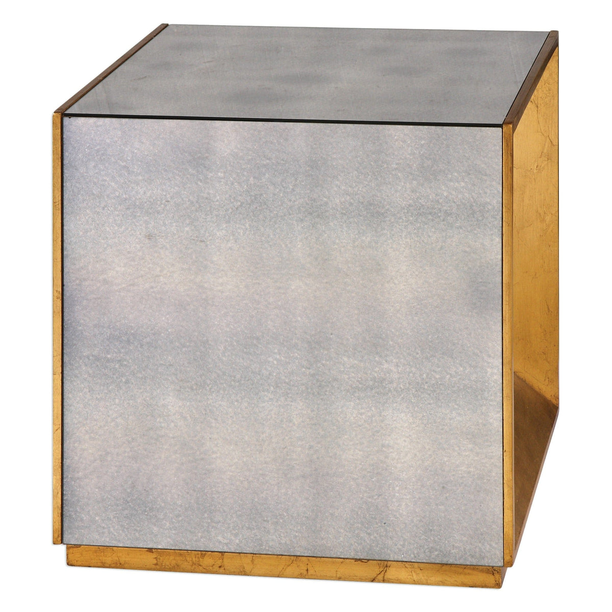 Uttermost Living Flair Gold Cube Table House of Isabella UK