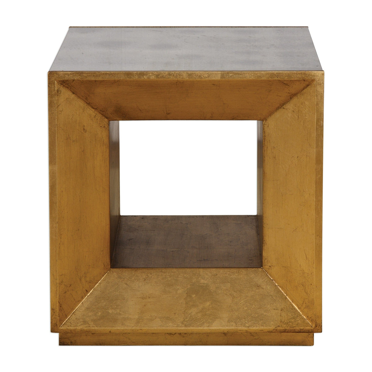 Uttermost Living Flair Gold Cube Table House of Isabella UK