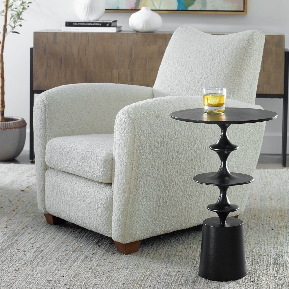Uttermost Living Flight Accent Table in Black House of Isabella UK