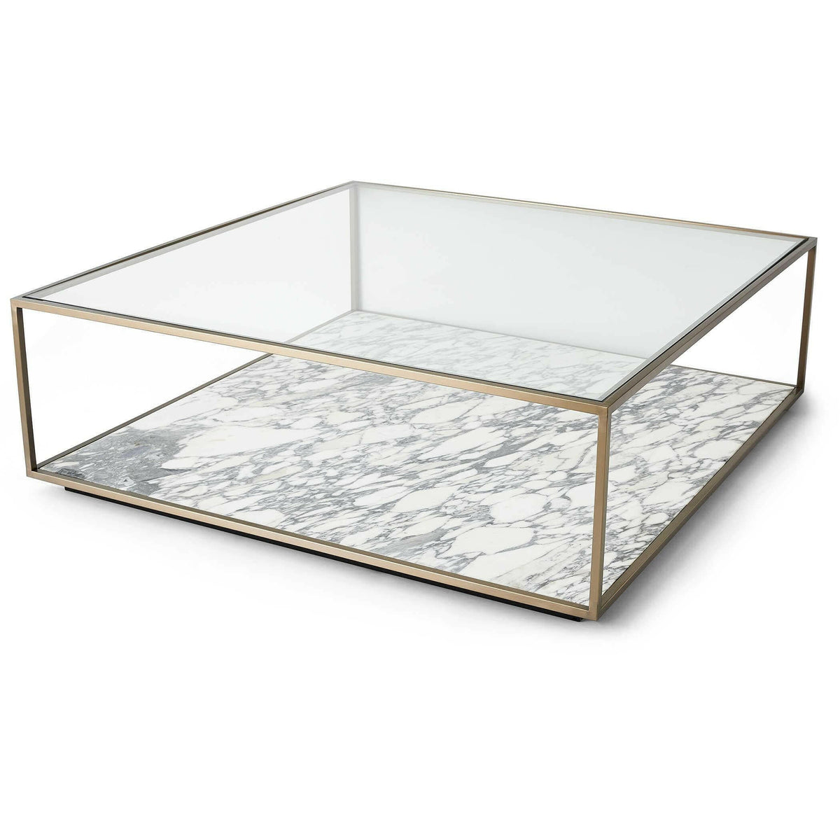 Floating Plane Coffee Table - Marble/brass.