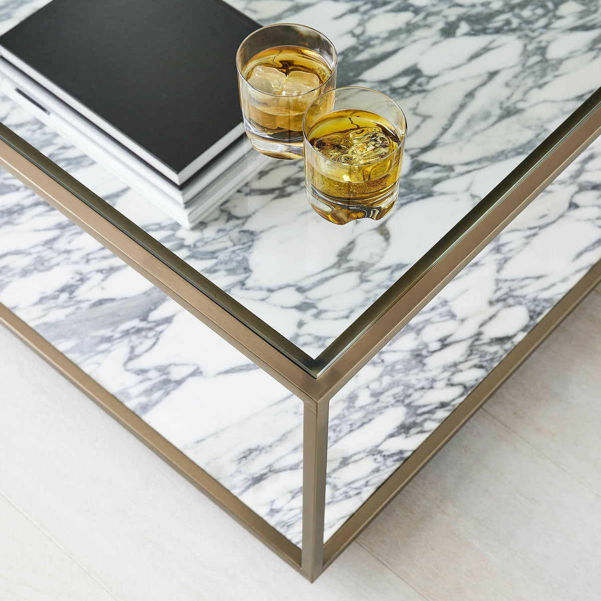 Floating Plane Coffee Table - Marble/brass.