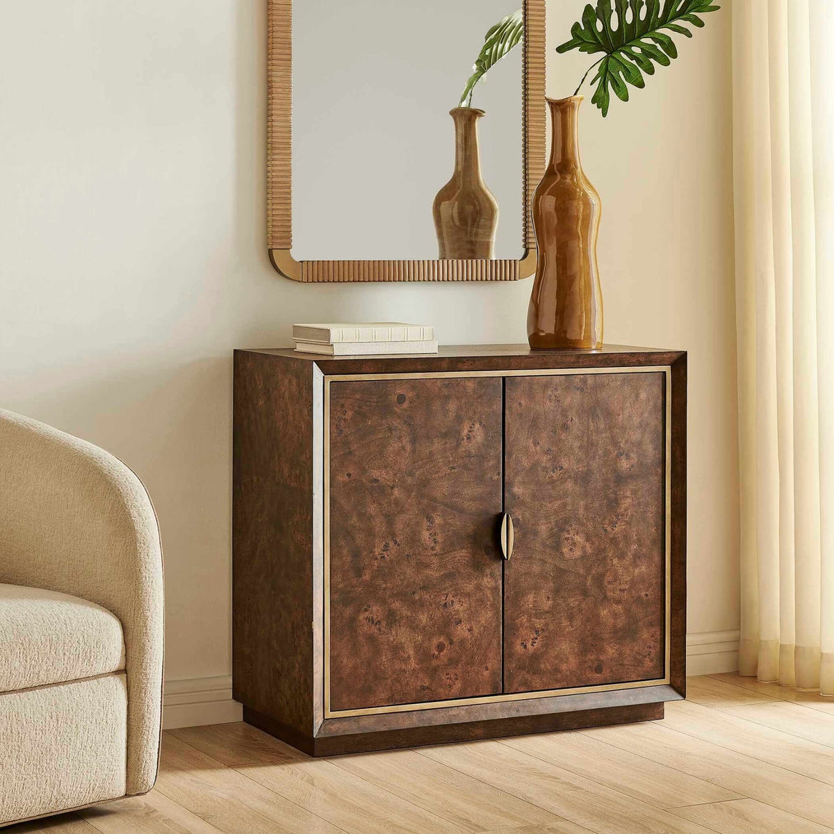 Uttermost Living Flores Burl Wood 2 Door Cabinet House of Isabella UK
