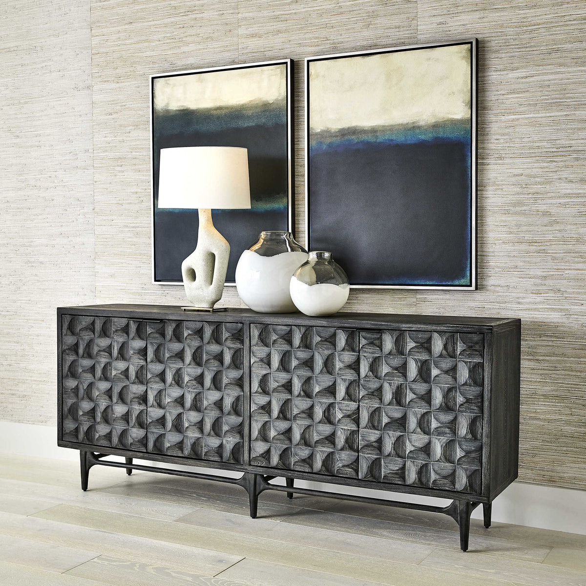 Uttermost Living Foursquare 4 Door Cabinet House of Isabella UK