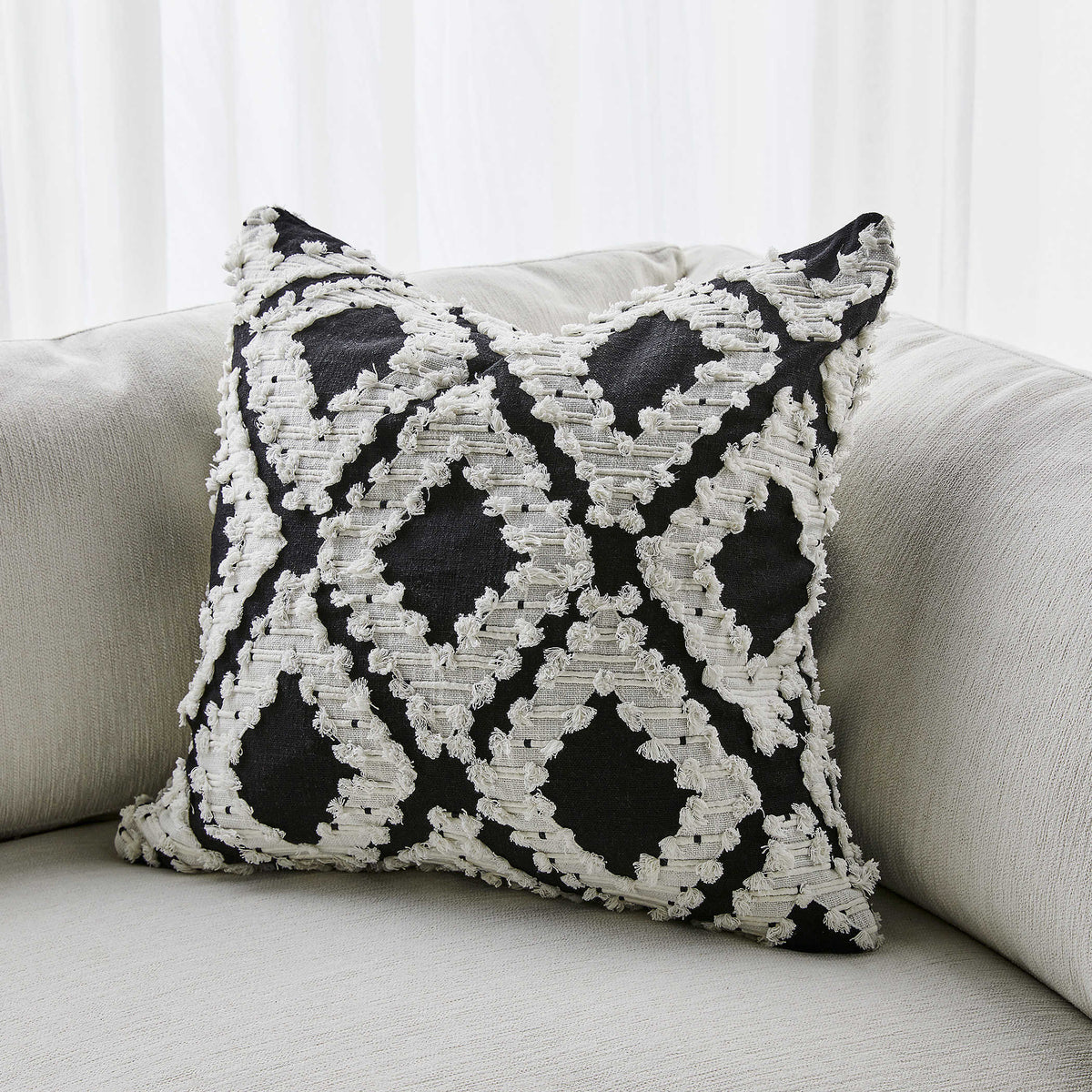 Uttermost Living Fringe Element Cushion - Day and Night House of Isabella UK