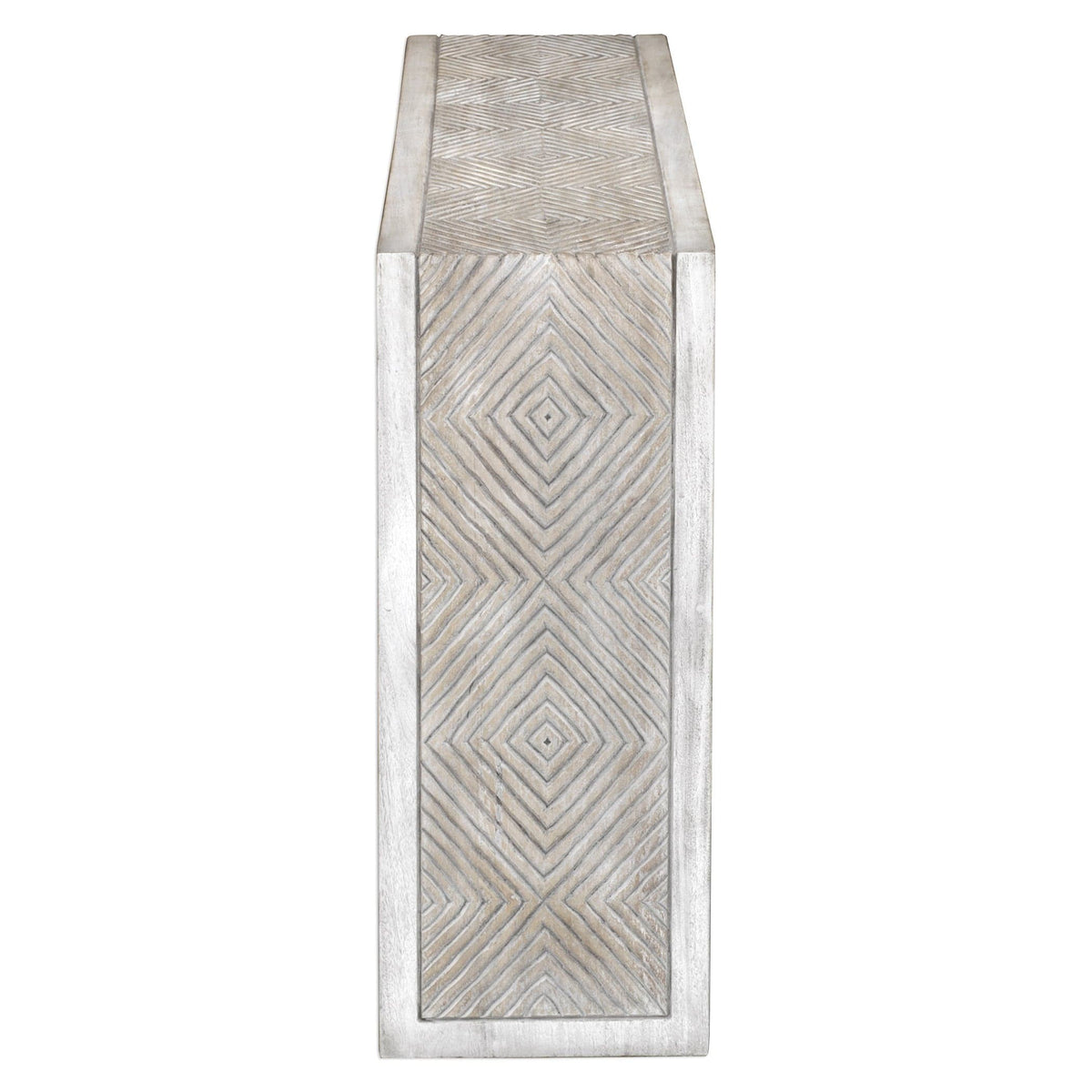 Uttermost Living Genara Bone White Carved Console Table House of Isabella UK
