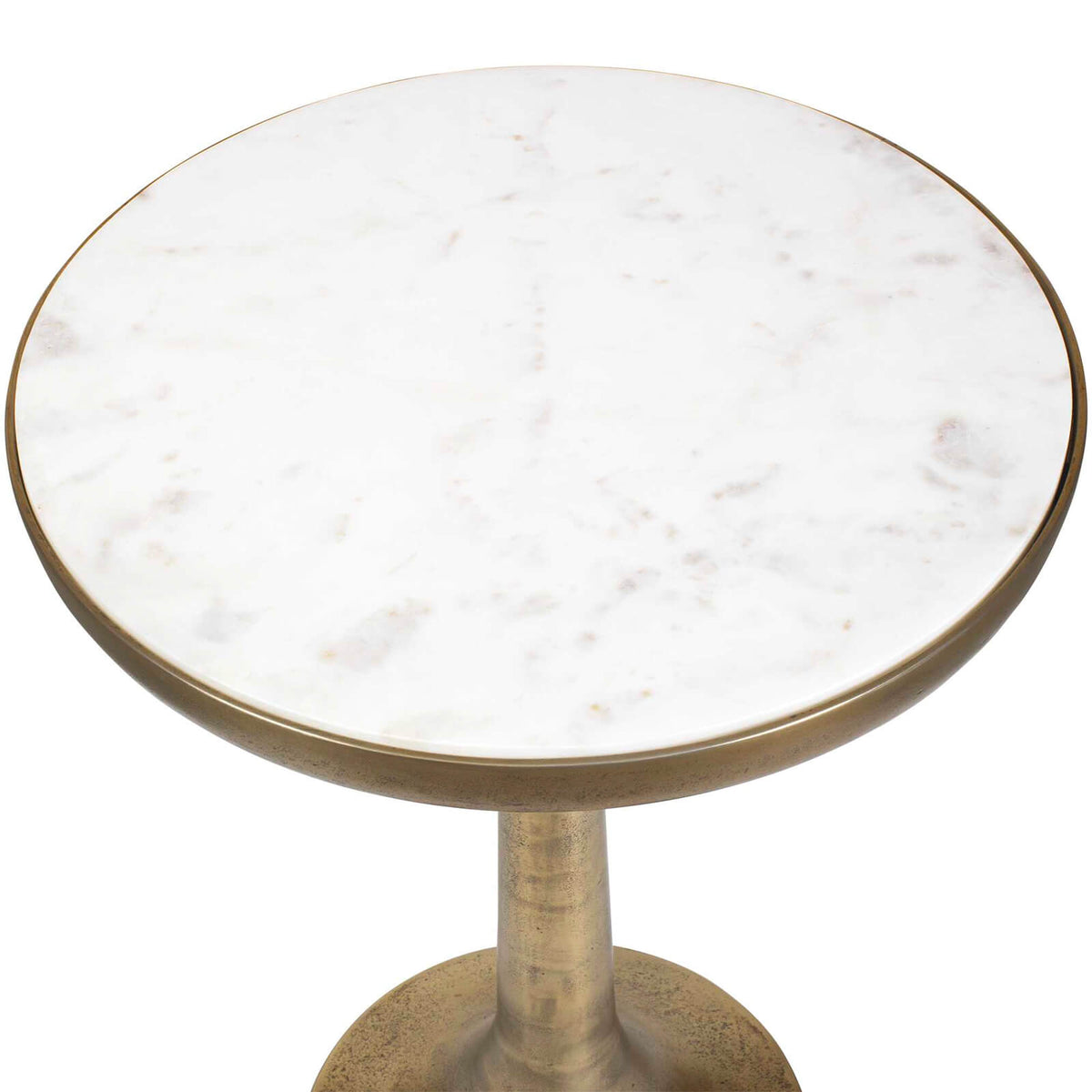 Uttermost Living Gianno Round Side Table in White Marble House of Isabella UK