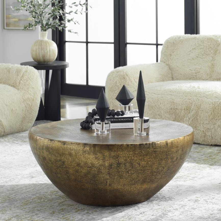 Uttermost Living Gilded Dome Gold Coffee Table House of Isabella UK