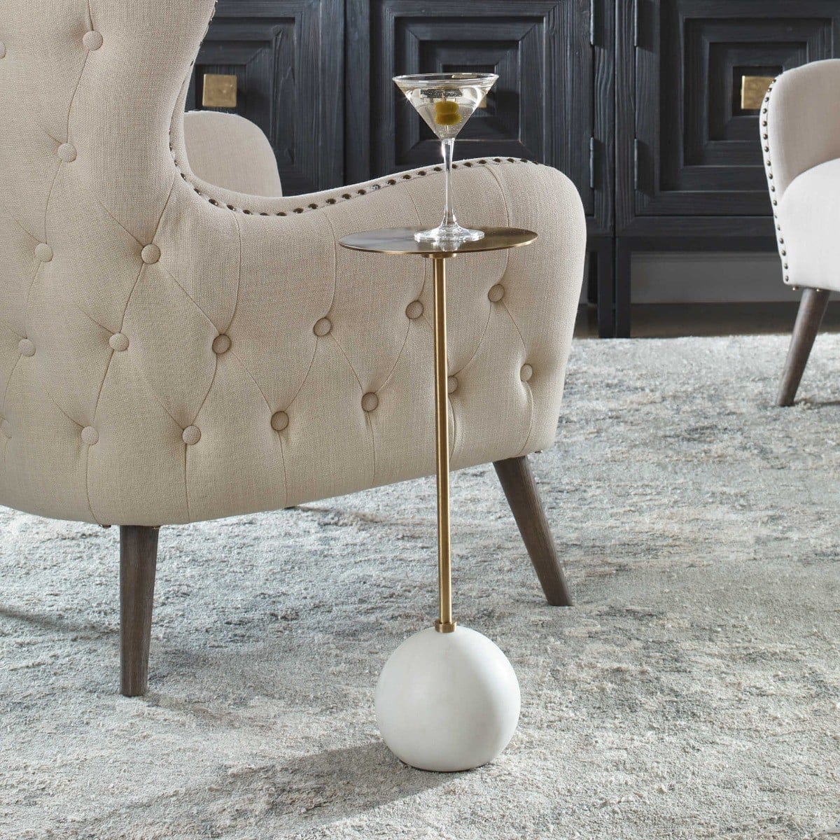 Uttermost Living Gimlet White Drink Table House of Isabella UK