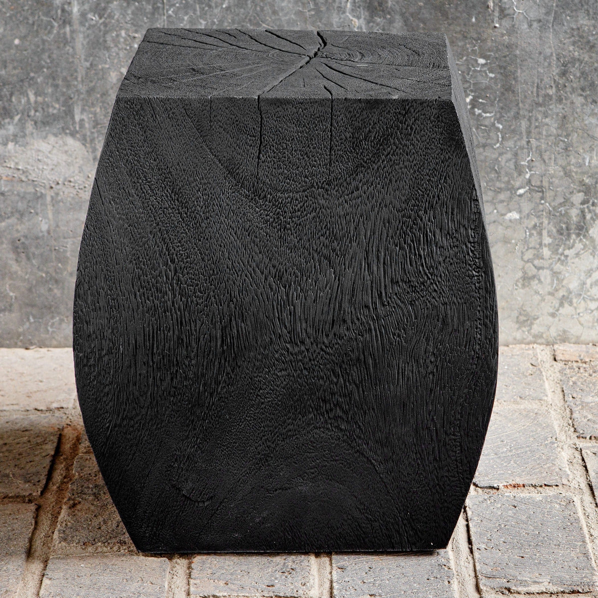 Uttermost Living Grove Black Wooden Accent Stool House of Isabella UK