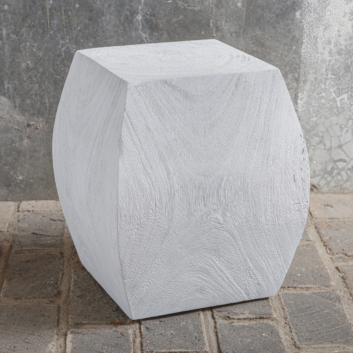 Uttermost Living Grove Ivory Wooden Accent Stool House of Isabella UK