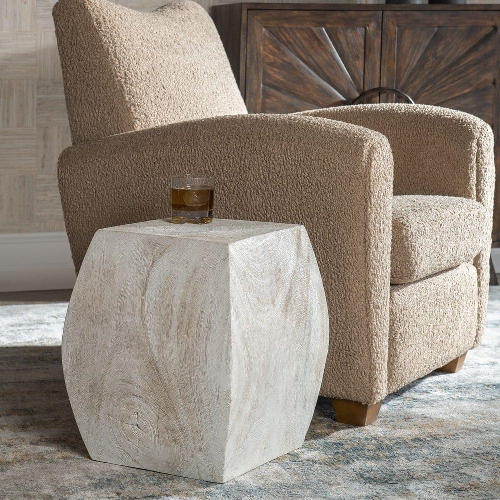 Uttermost Living Grove Ivory Wooden Accent Stool House of Isabella UK