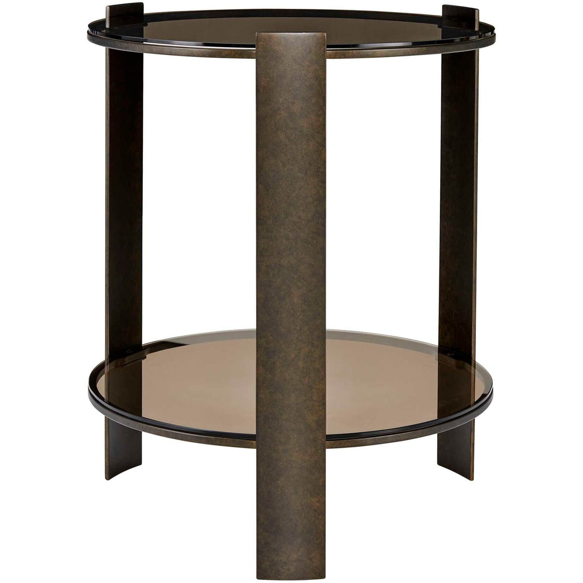 Uttermost Living Hanson Side Table in Bronze and Dark Glass House of Isabella UK