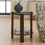 Uttermost Living Hanson Side Table in Bronze and Dark Glass House of Isabella UK