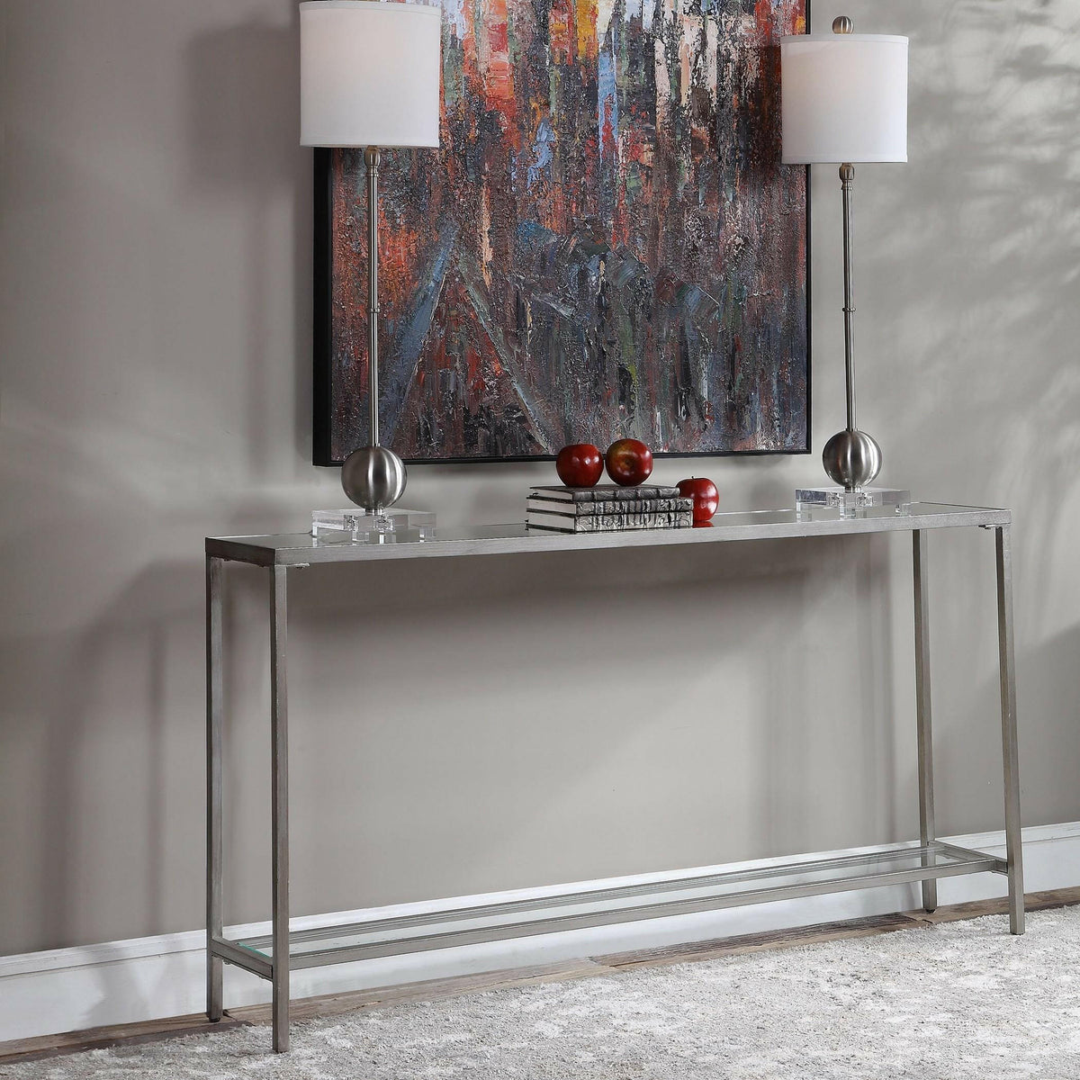 Hayley Silver Console Table.