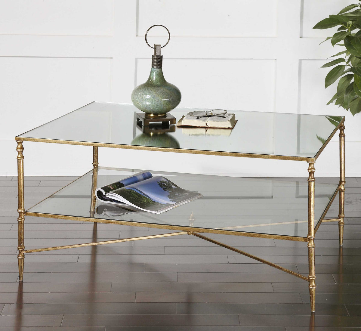 Uttermost Living Henzler Mirrored Glass Coffee Table House of Isabella UK