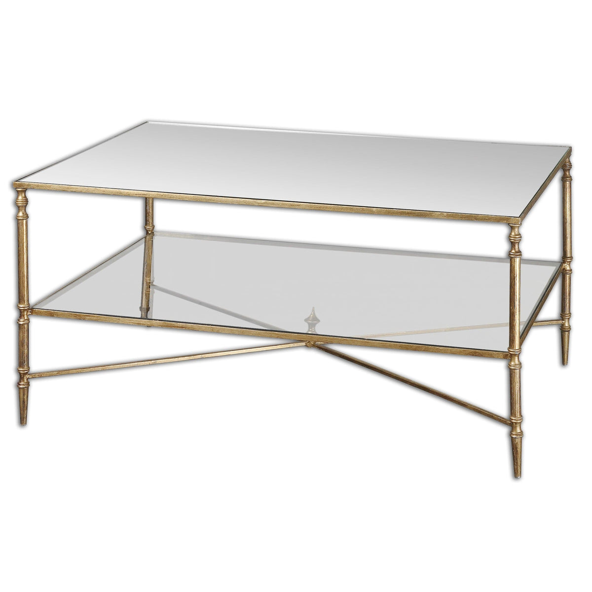 Uttermost Living Henzler Mirrored Glass Coffee Table House of Isabella UK