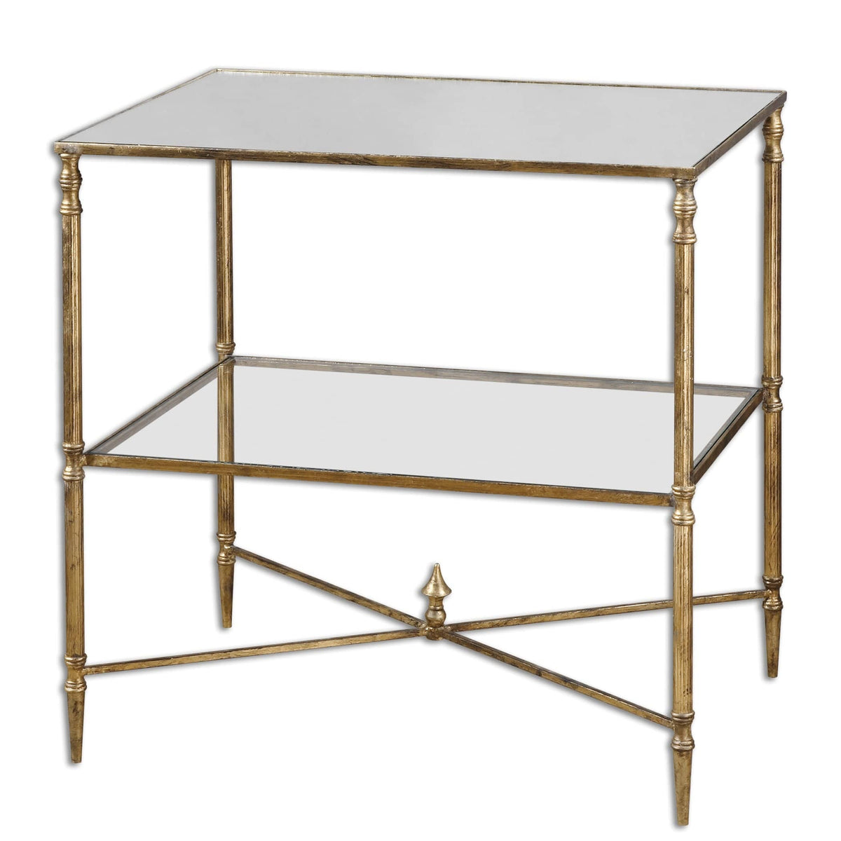 Uttermost Living Henzler Mirrored Glass Lamp Table House of Isabella UK