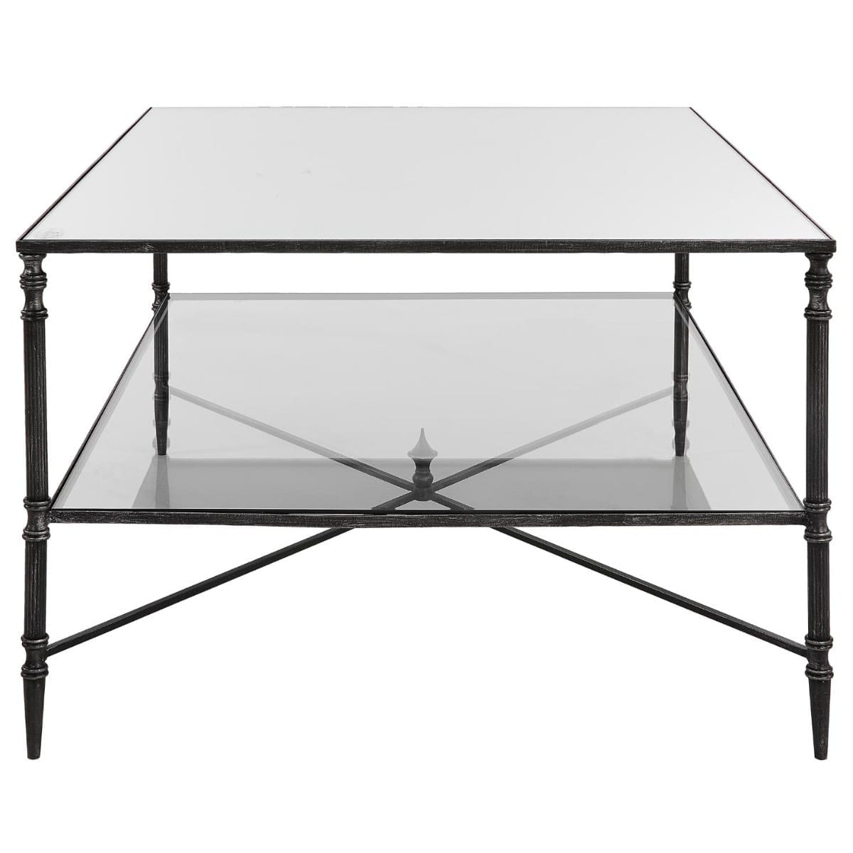 Uttermost Living Henzler Mirrored Steel Coffee Table House of Isabella UK