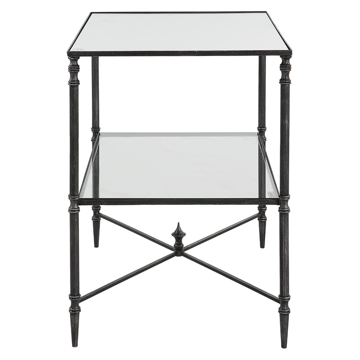 Uttermost Living Henzler Mirrored Steel Lamp Table House of Isabella UK