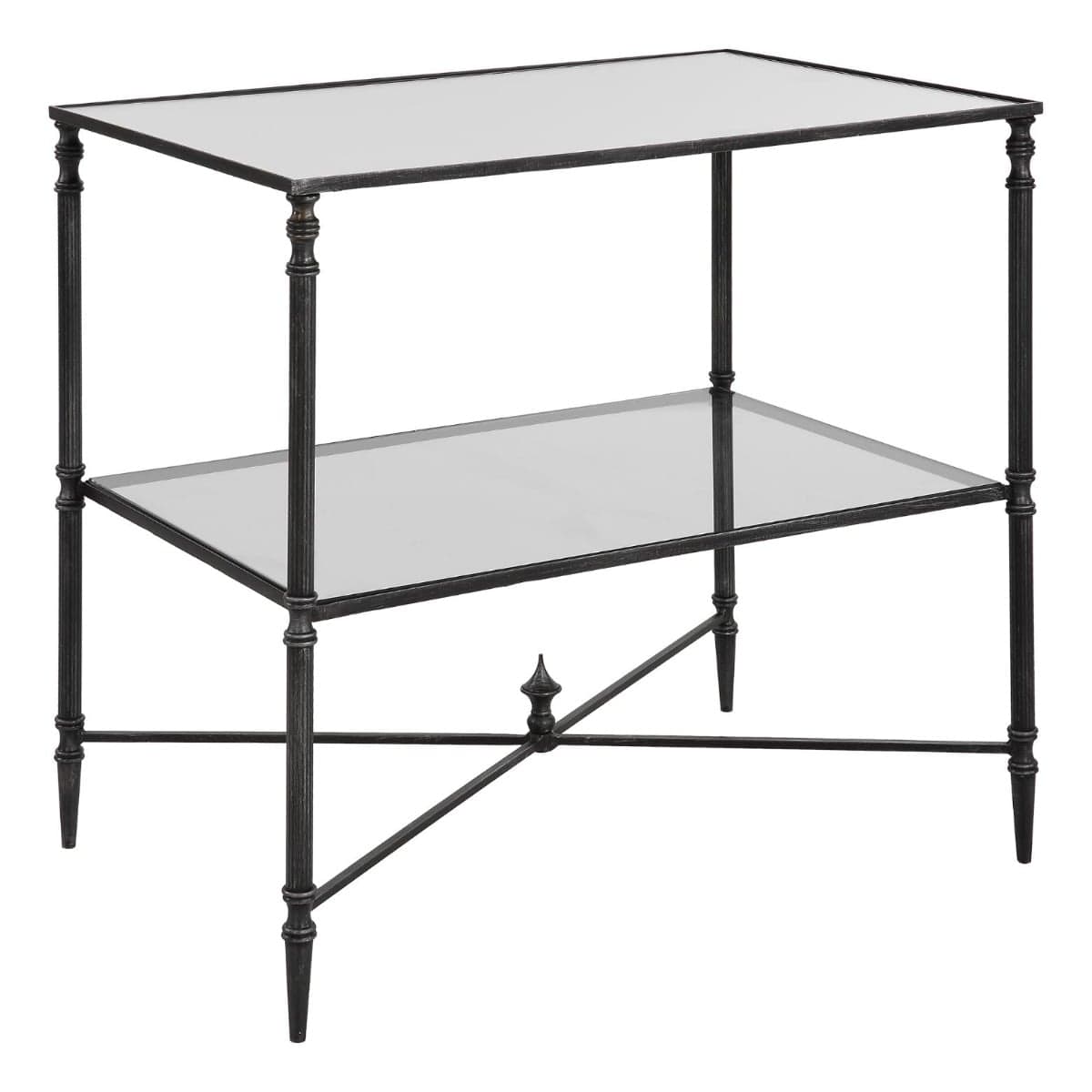 Uttermost Living Henzler Mirrored Steel Lamp Table House of Isabella UK