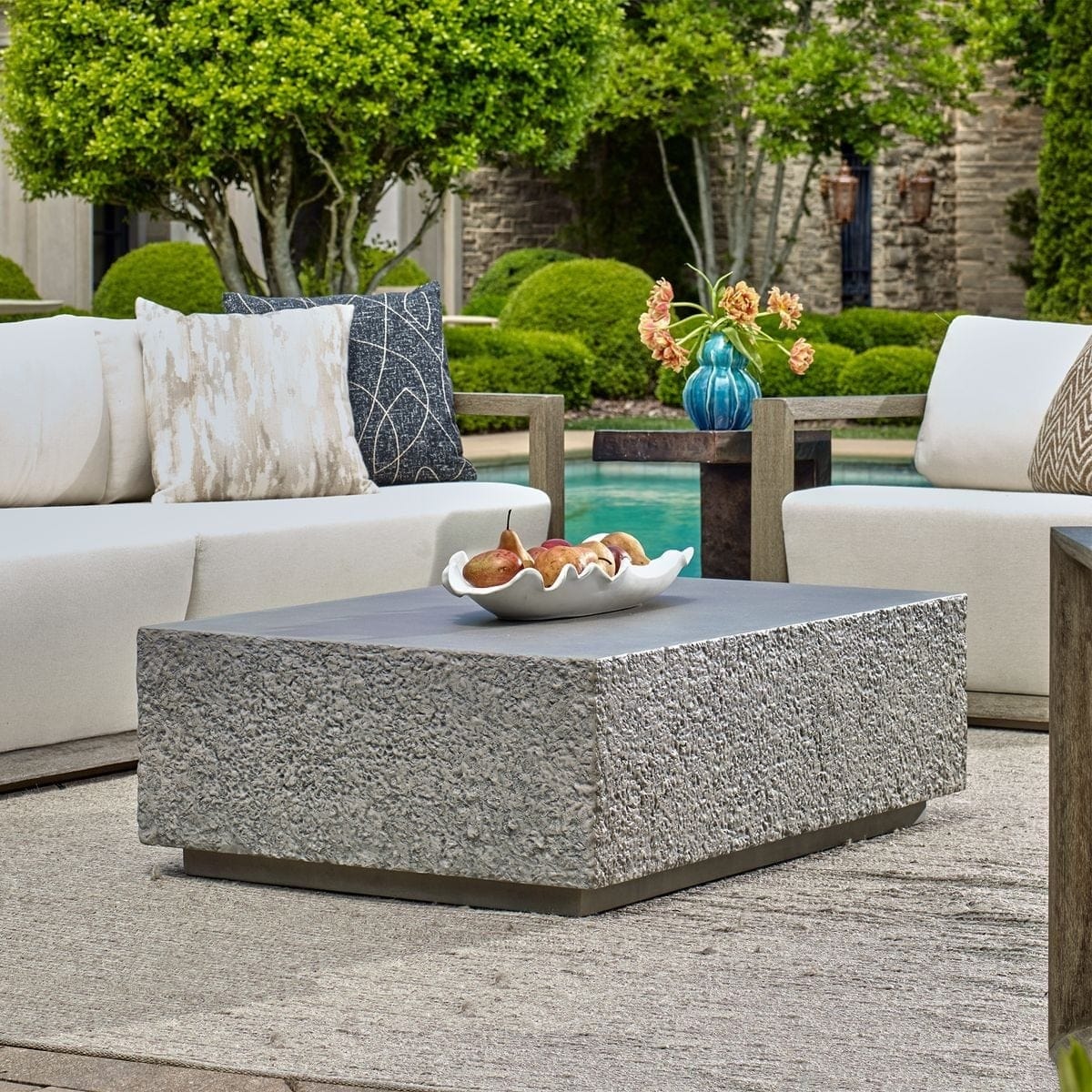 Uttermost Living Hesston Outdoor Concrete Coffee Table House of Isabella UK