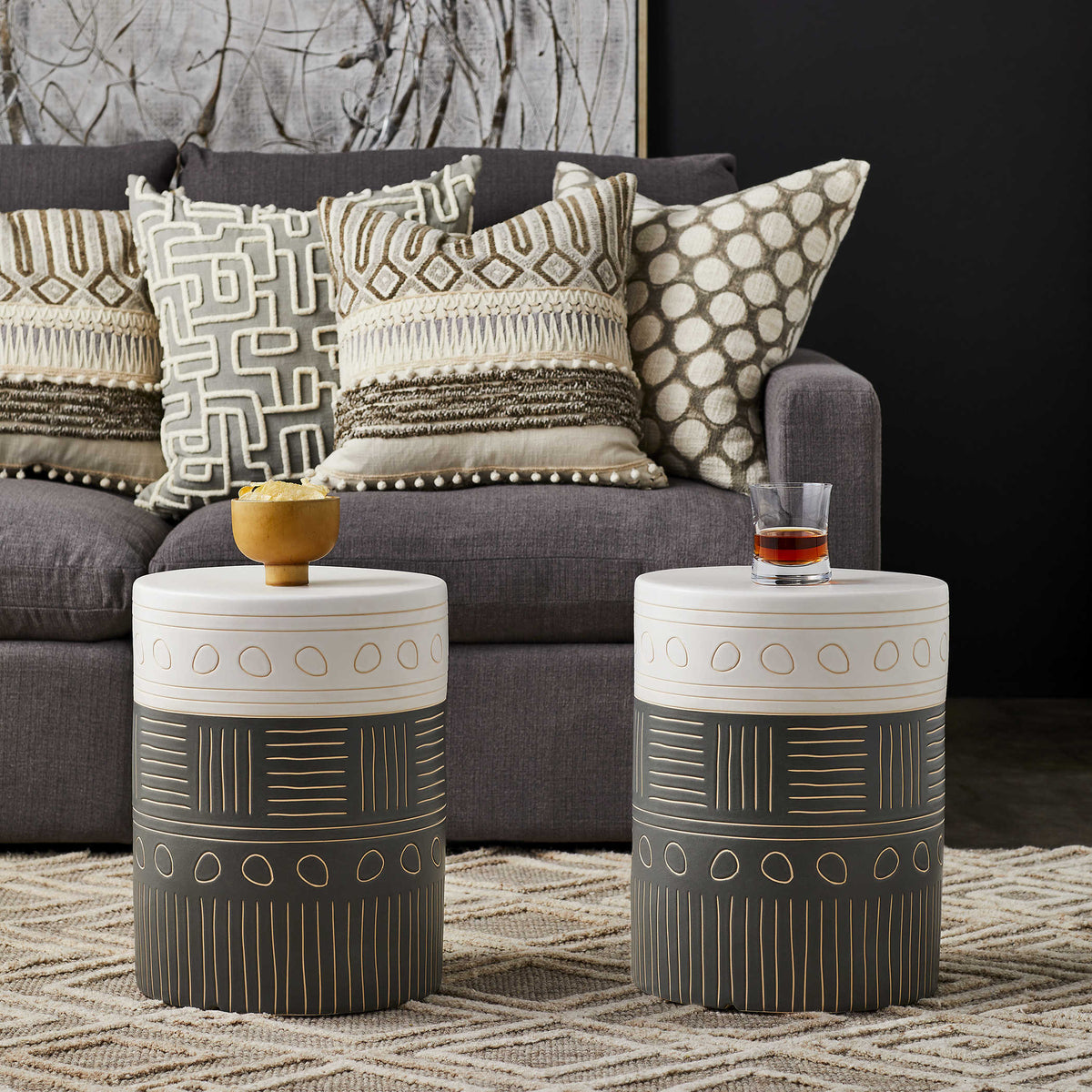 Uttermost Living Hieroglyphics Side Table House of Isabella UK