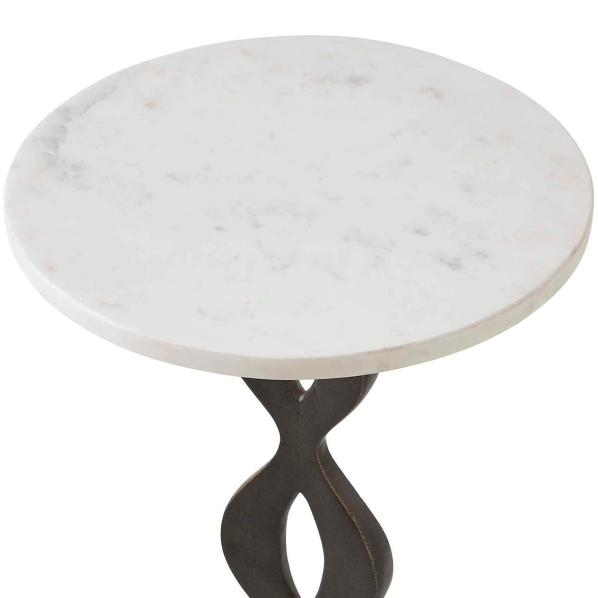 Uttermost Living Ila Round White Drink Table House of Isabella UK