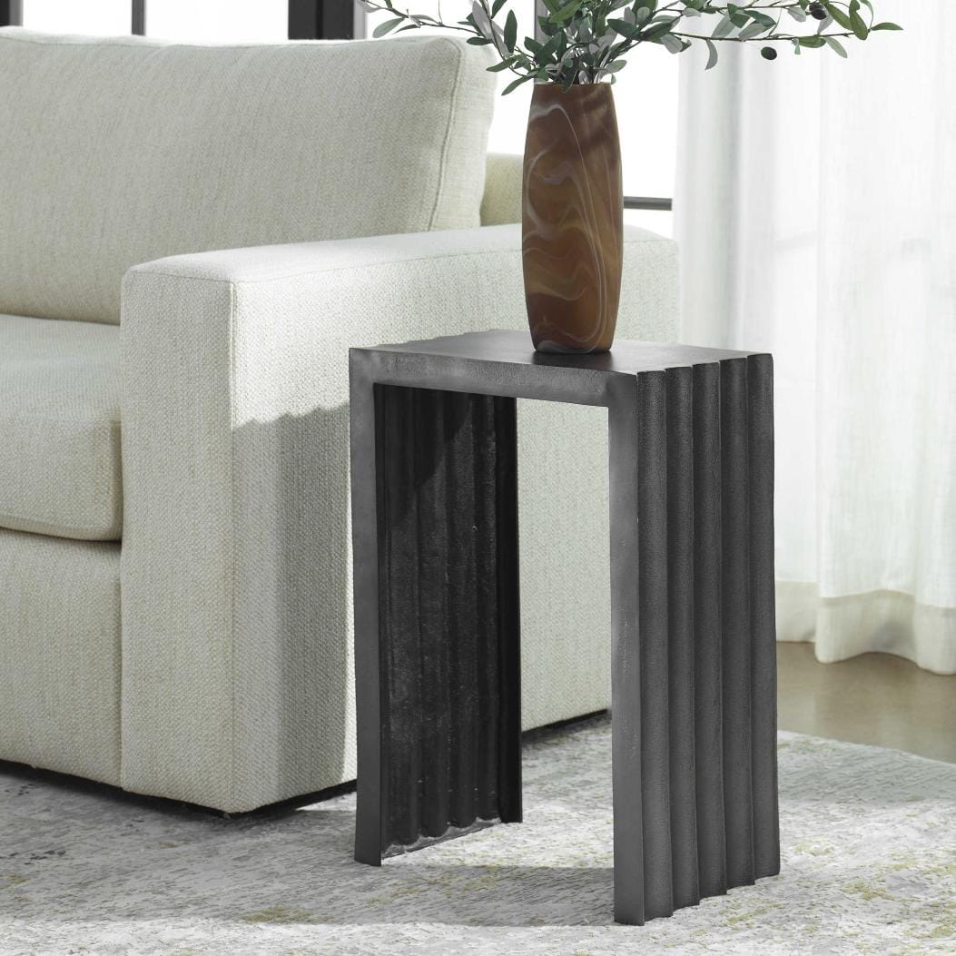 Uttermost Living In The Groove Aluminum Accent Table House of Isabella UK