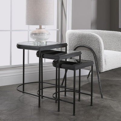 Uttermost Living India Black Nesting Tables, S/3 House of Isabella UK