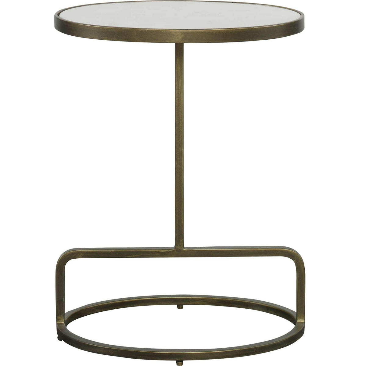 Jessenia White Marble Accent Table.