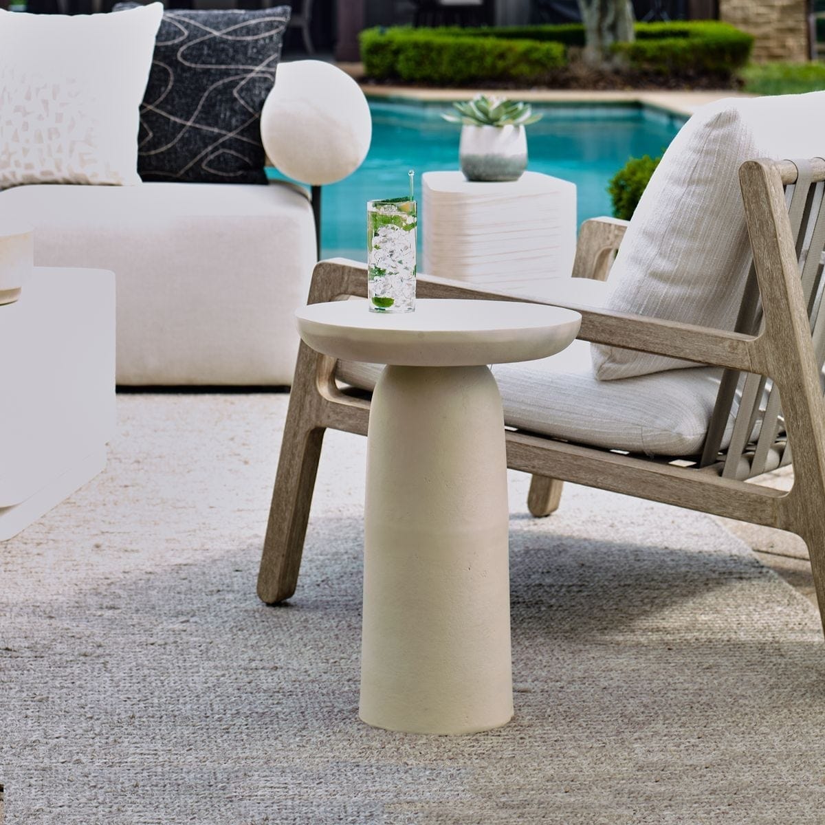 Uttermost Living Joppa White Outdoor Accent Table House of Isabella UK