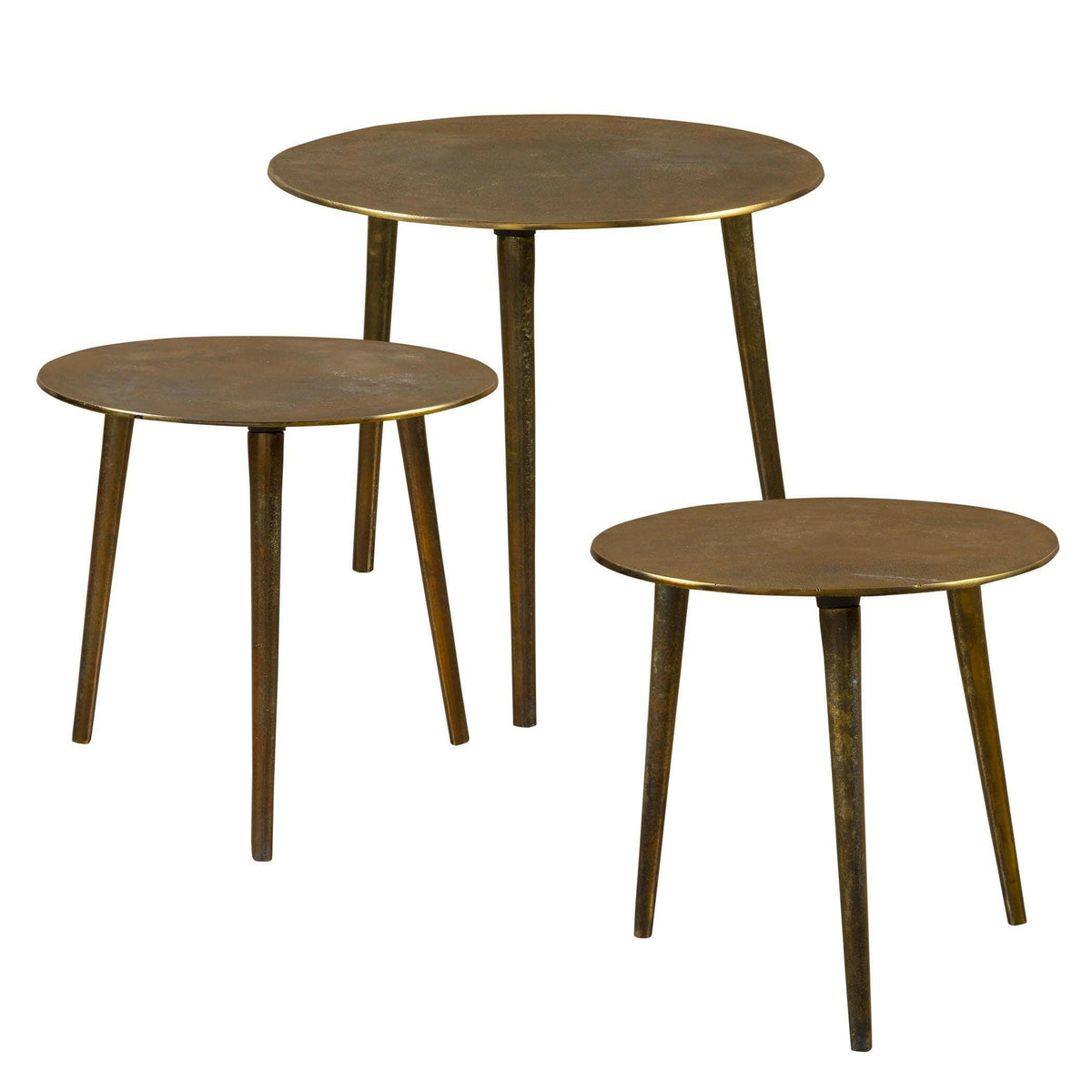 Kasai Gold Coffee Tables, S/3.