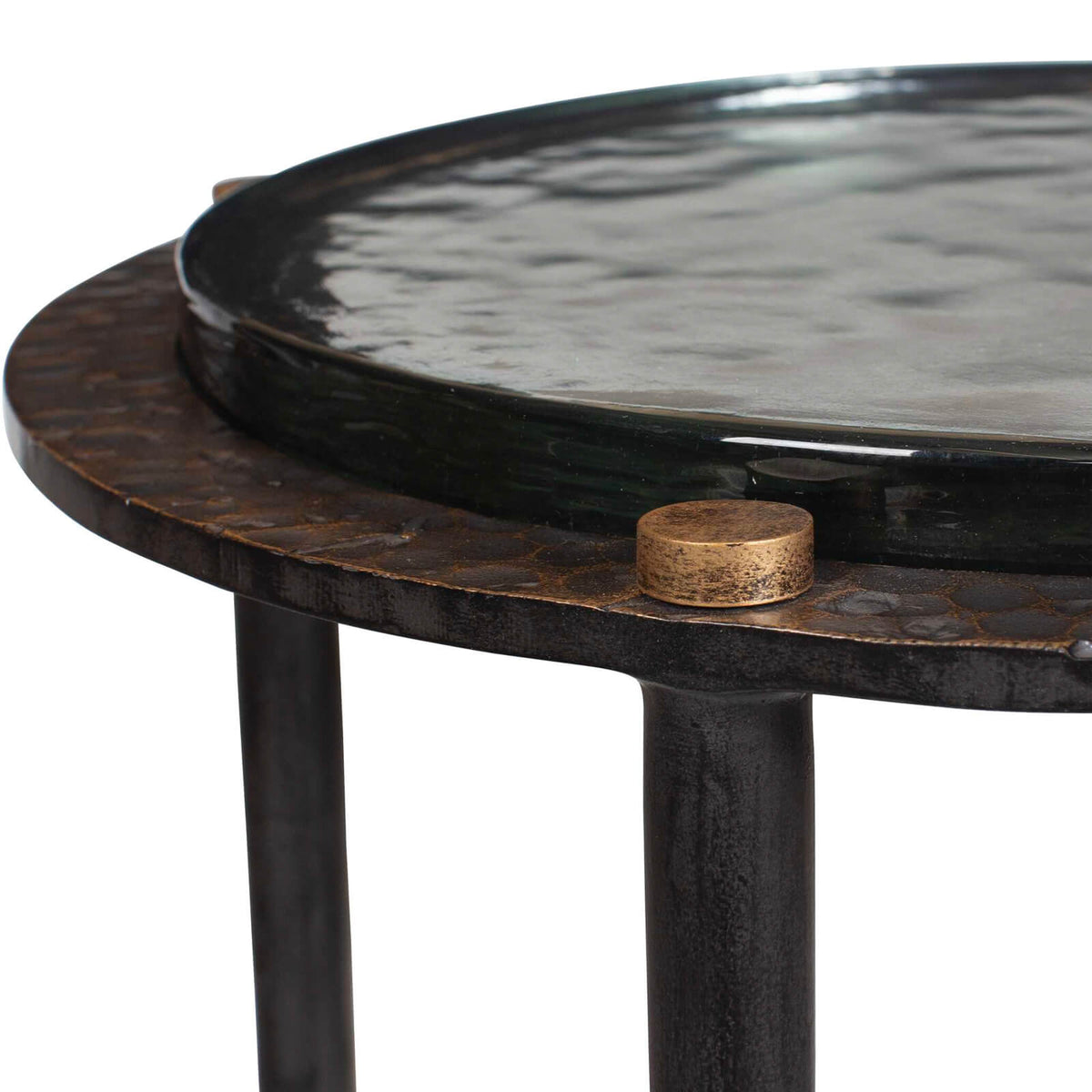 Uttermost Living Kennington Round Glass Side Table House of Isabella UK