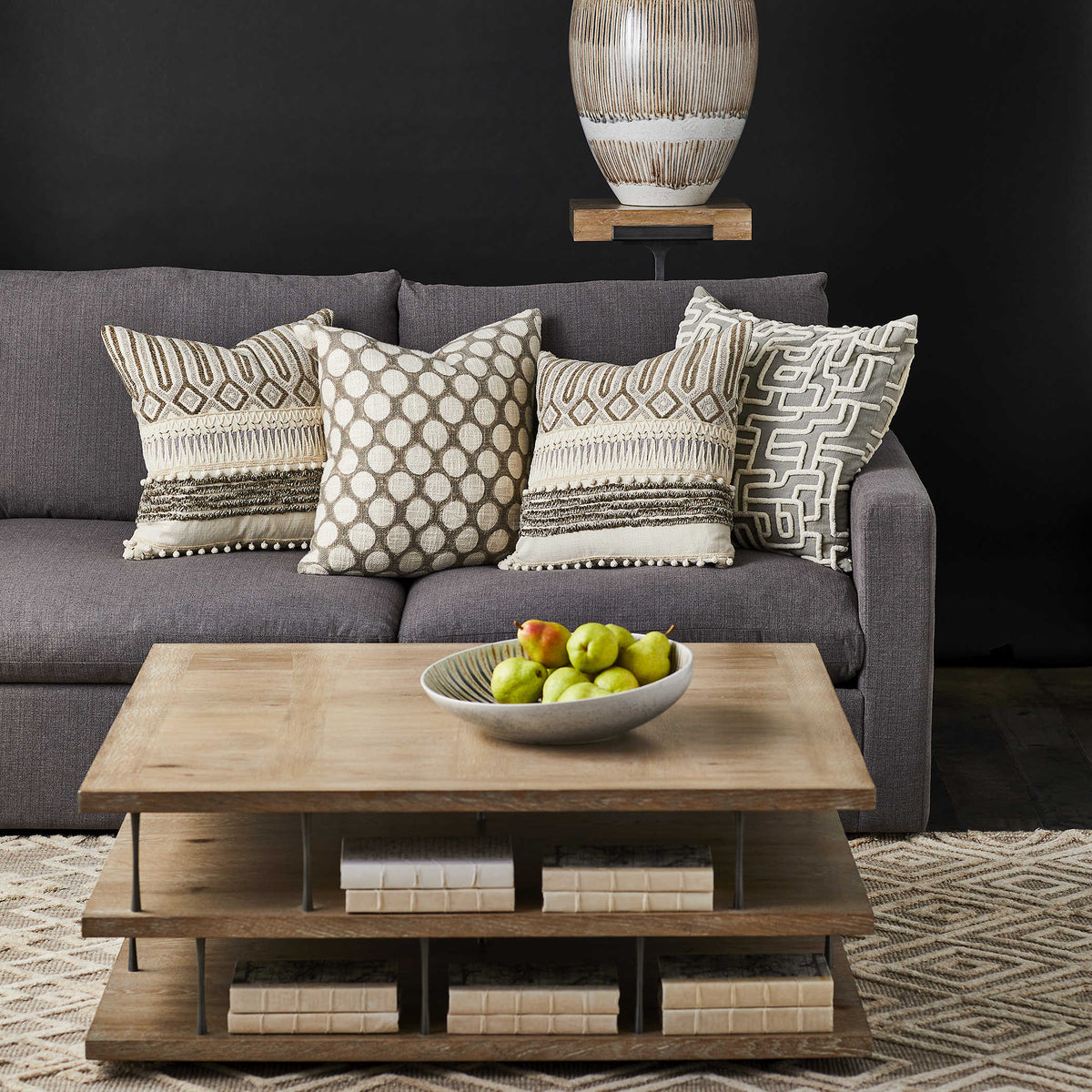 Uttermost Living Labyrinth Cushion - Gray House of Isabella UK