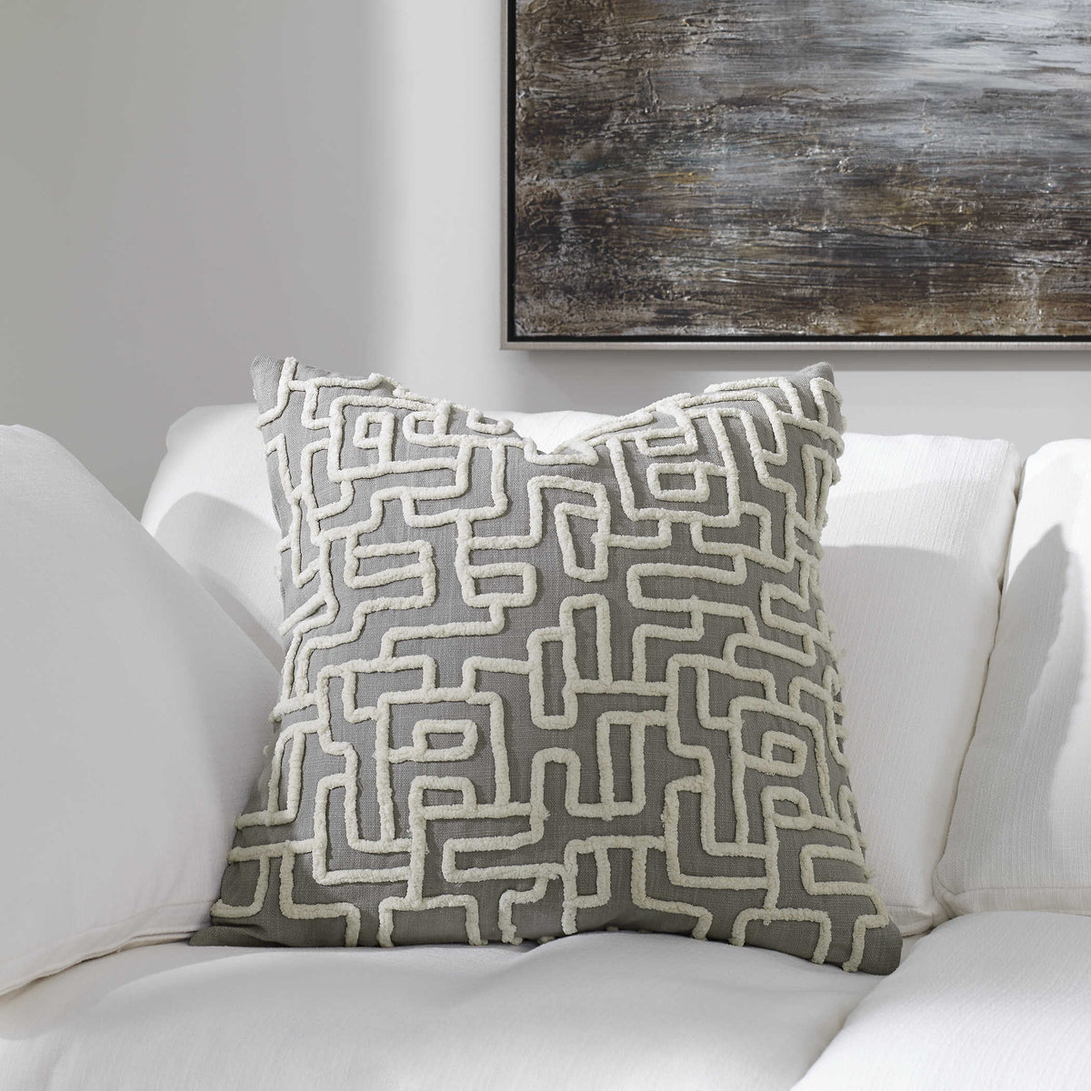 Uttermost Living Labyrinth Cushion - Gray House of Isabella UK